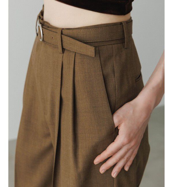 ADAM ET ROPE'「【EMOELLE】ベルテッドスラックス」|スラックス|