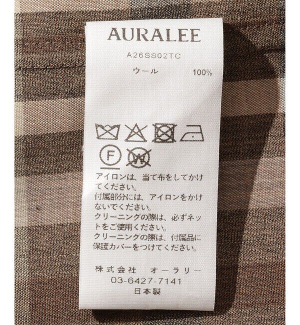 ADAM ET ROPE'「【AURALEE/オーラリー】SUPER FINE TROPICAL WOOL CHECK HALF-SLEEVED SHIRT」|シャツ・ブラウス|