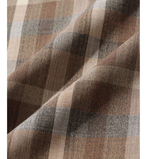 ADAM ET ROPE'「【AURALEE/オーラリー】SUPER FINE TROPICAL WOOL CHECK HALF-SLEEVED SHIRT」|シャツ・ブラウス|