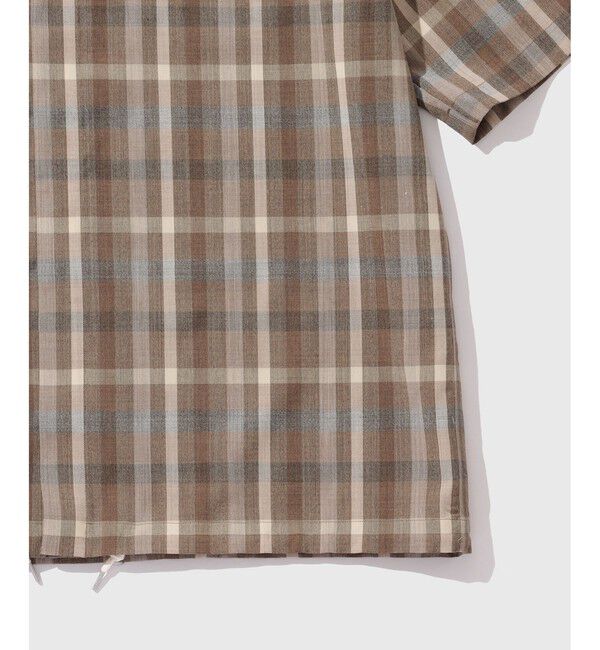 ADAM ET ROPE'「【AURALEE/オーラリー】SUPER FINE TROPICAL WOOL CHECK HALF-SLEEVED SHIRT」|シャツ・ブラウス|