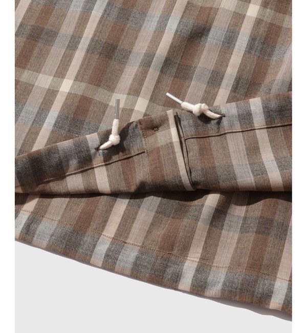 ADAM ET ROPE'「【AURALEE/オーラリー】SUPER FINE TROPICAL WOOL CHECK HALF-SLEEVED SHIRT」|シャツ・ブラウス|
