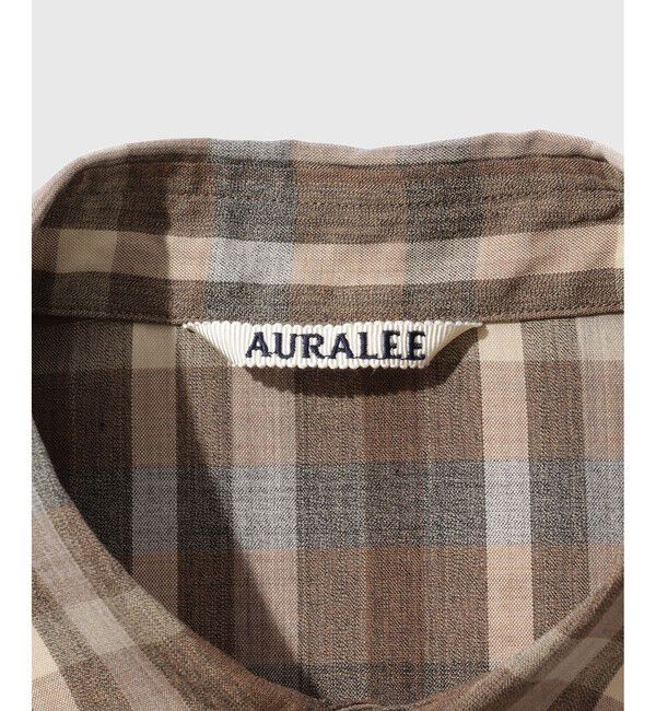 ADAM ET ROPE'「【AURALEE/オーラリー】SUPER FINE TROPICAL WOOL CHECK HALF-SLEEVED SHIRT」|シャツ・ブラウス|