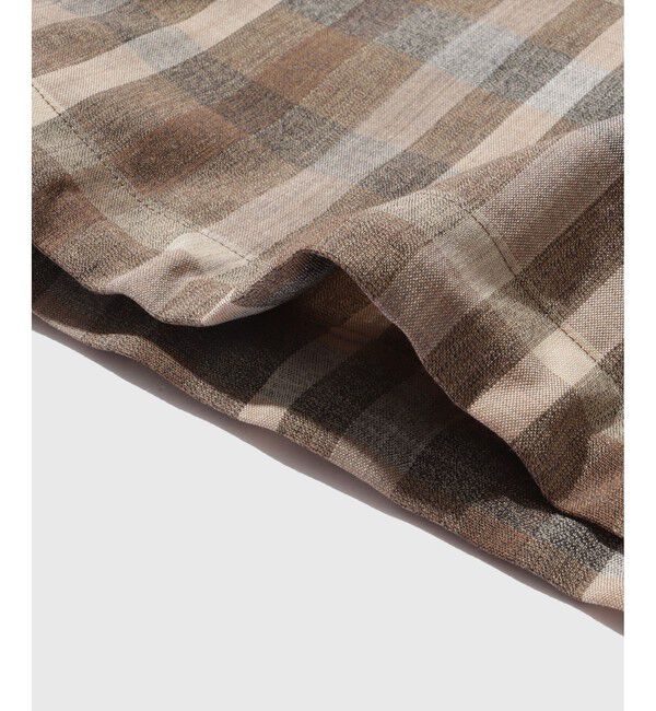 ADAM ET ROPE'「【AURALEE/オーラリー】SUPER FINE TROPICAL WOOL CHECK HALF-SLEEVED SHIRT」|シャツ・ブラウス|