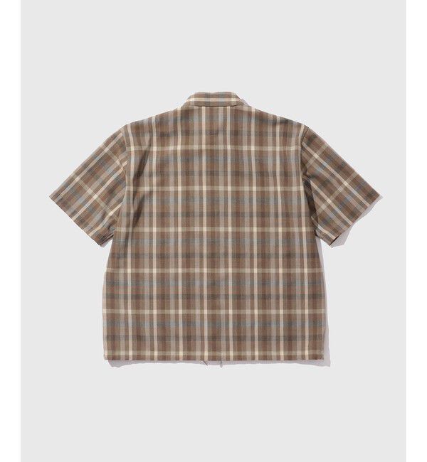 ADAM ET ROPE'「【AURALEE/オーラリー】SUPER FINE TROPICAL WOOL CHECK HALF-SLEEVED SHIRT」|シャツ・ブラウス|