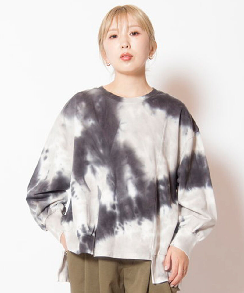 「タイダイアシンメトリープルオーバー」|スウェット・ジャージ|CHARCOAL