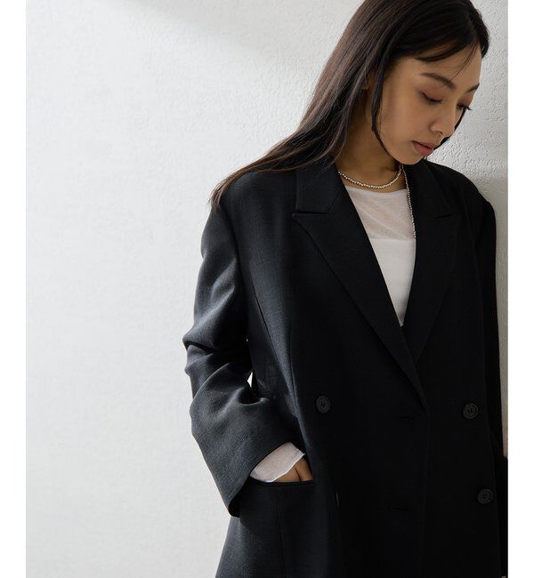  「リネンライクダブルテーラードジャケット」|テーラードジャケット|