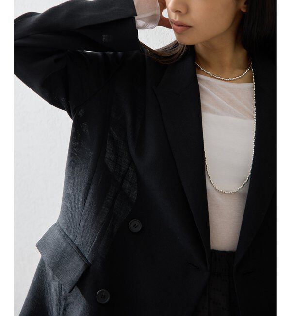  「リネンライクダブルテーラードジャケット」|テーラードジャケット|