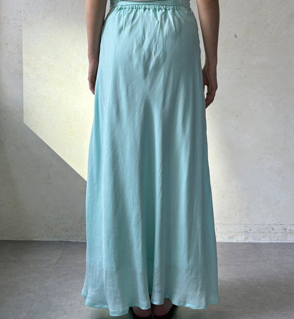  「ベルト付キュプラ混サテンスカート」|スカート|