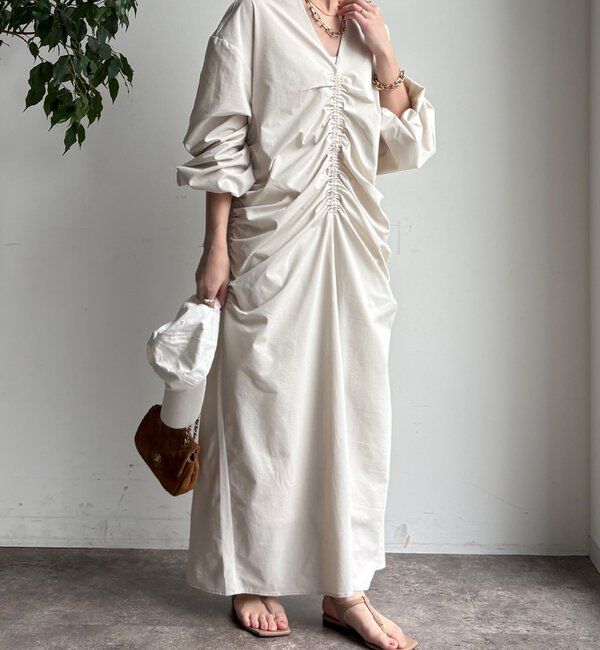  「ギャザードロストワンピース」|ワンピース|