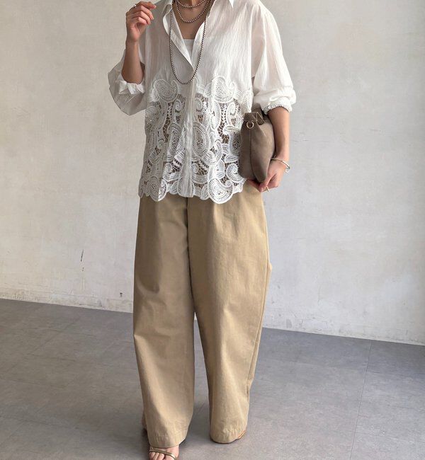  「ケミカルレース切替シャツ」|シャツ・ブラウス|