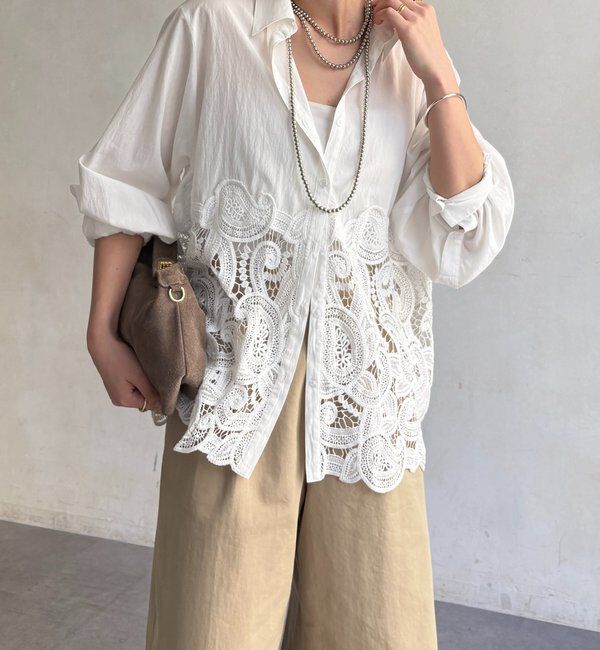  「ケミカルレース切替シャツ」|シャツ・ブラウス|