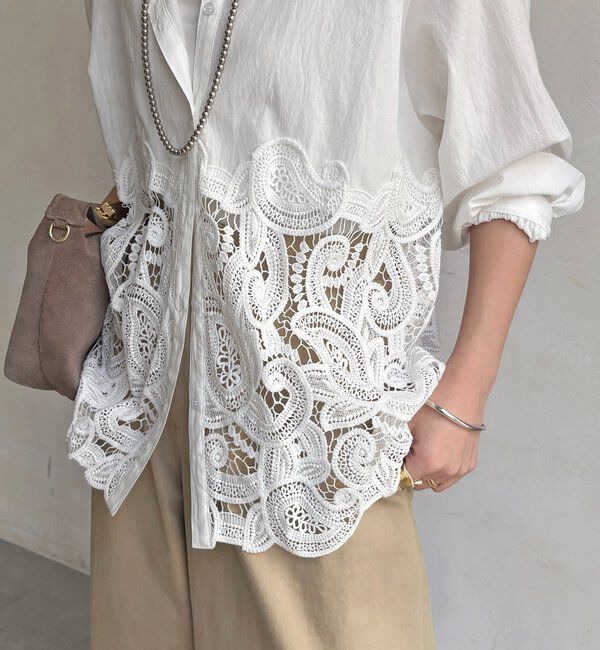  「ケミカルレース切替シャツ」|シャツ・ブラウス|