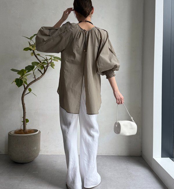  「シャーリングカフチュニックブラウス」|シャツ・ブラウス|