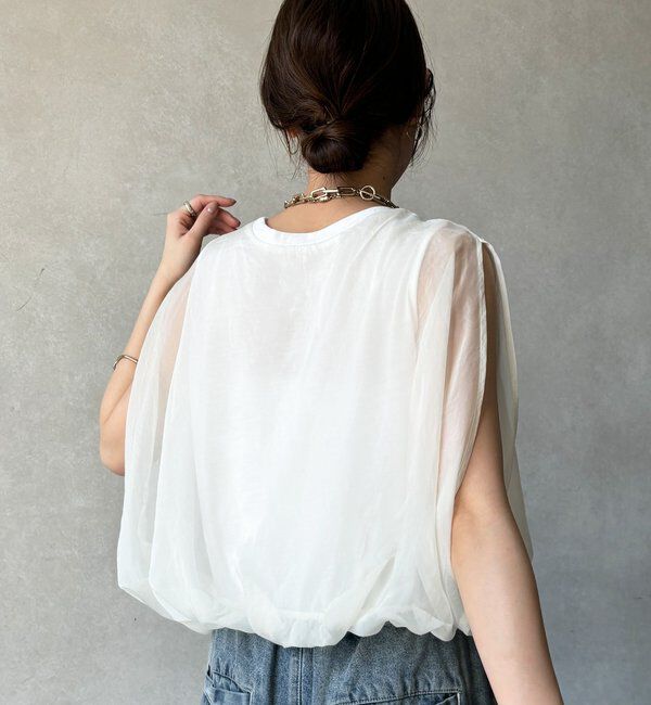  「【WEB限定】オーガンジーレイヤードバルーンプルオーバー」|シャツ・ブラウス|