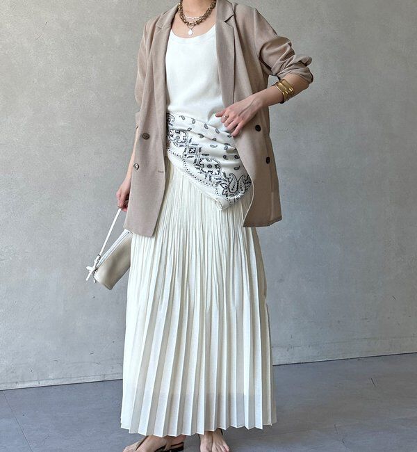  「【WEB限定】リネンライクシアースラブプリーツスカート」|スカート|