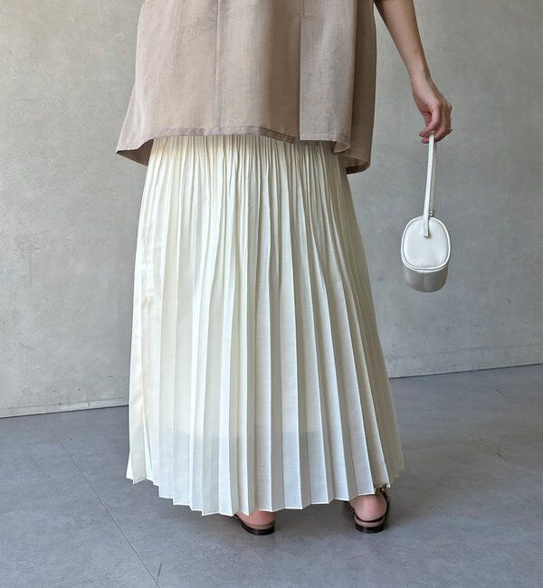  「【WEB限定】リネンライクシアースラブプリーツスカート」|スカート|