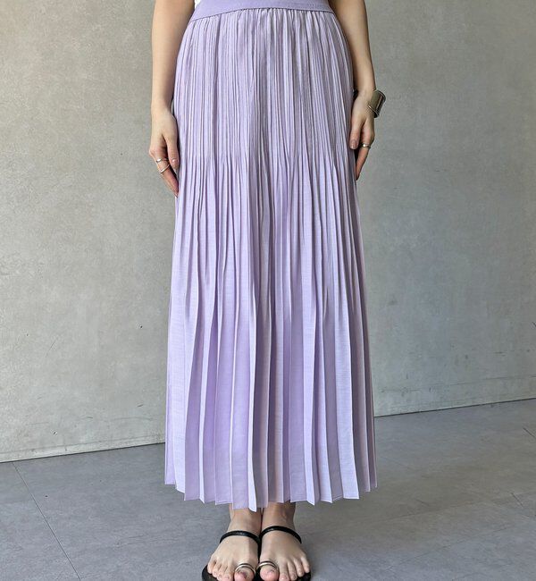  「【WEB限定】リネンライクシアースラブプリーツスカート」|スカート|