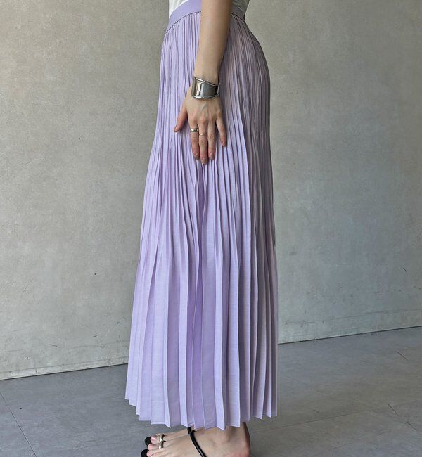  「【WEB限定】リネンライクシアースラブプリーツスカート」|スカート|