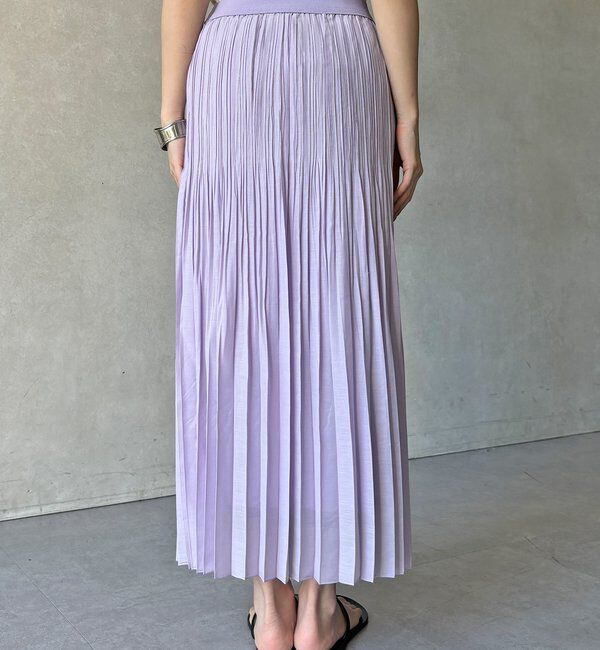  「【WEB限定】リネンライクシアースラブプリーツスカート」|スカート|