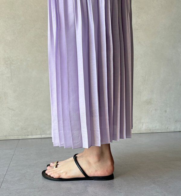  「【WEB限定】リネンライクシアースラブプリーツスカート」|スカート|