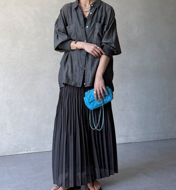  「【WEB限定】リネンライクシアースラブプリーツスカート」|スカート|