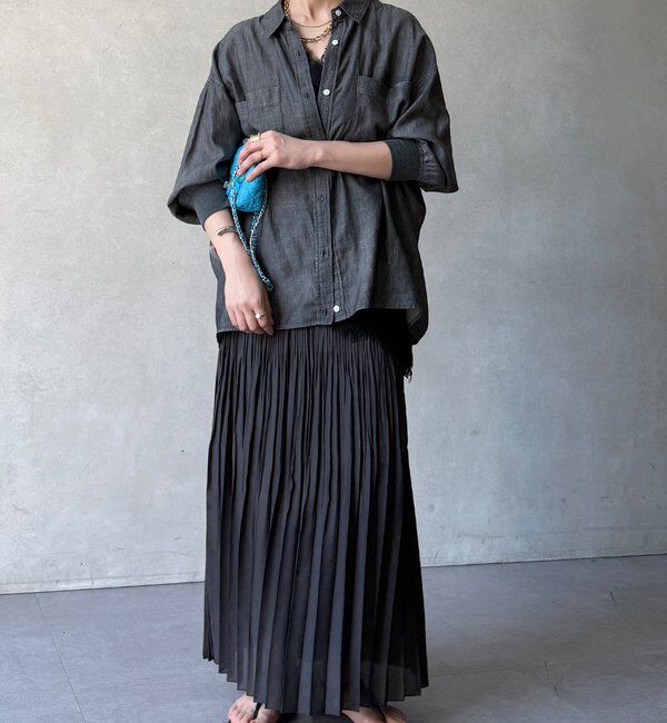  「【WEB限定】リネンライクシアースラブプリーツスカート」|スカート|