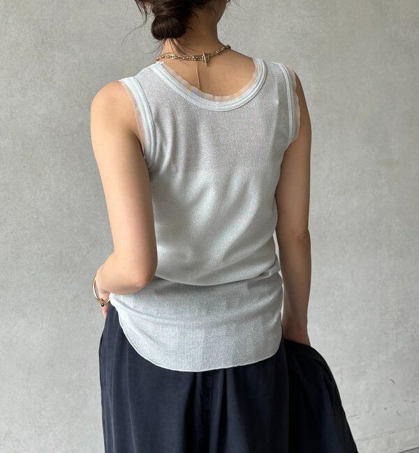  「ラメリブチュールタンク」|Tシャツ・カットソー|