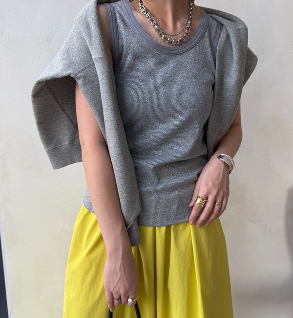  「ラメリブチュールタンク」|Tシャツ・カットソー|