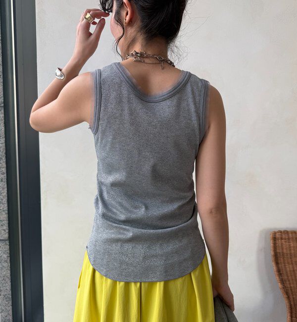  「ラメリブチュールタンク」|Tシャツ・カットソー|