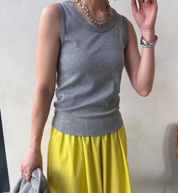  「ラメリブチュールタンク」|Tシャツ・カットソー|