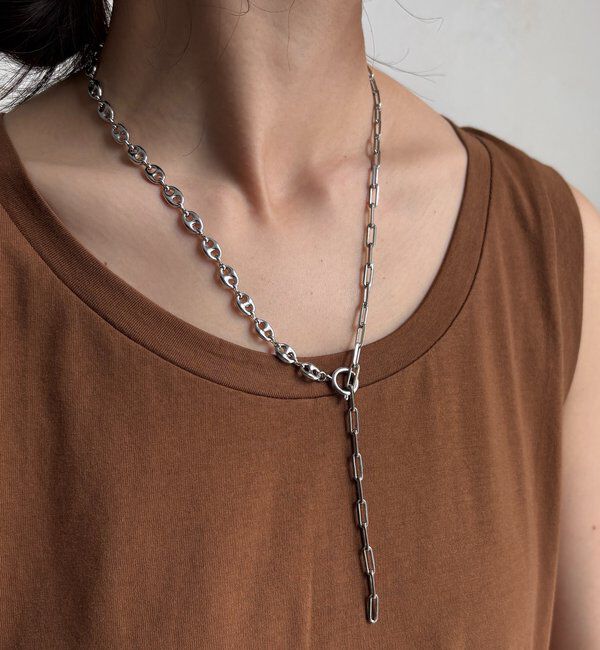  「ミドルミックスチェーンマンテルネックレス」|ネックレス|