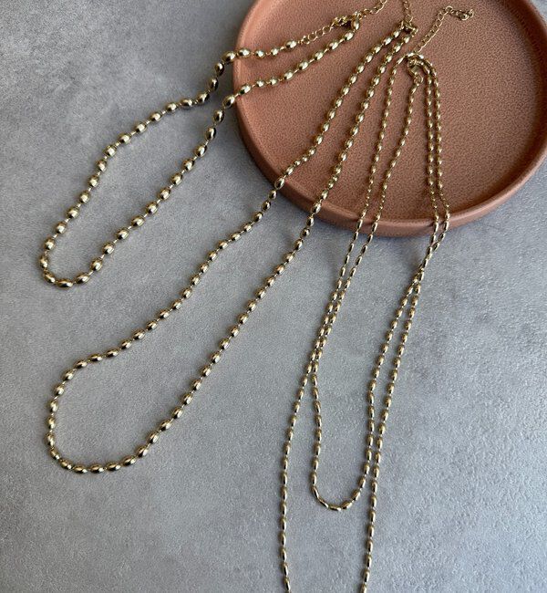  「3連変形ボールチェーンネックレス」|ネックレス|