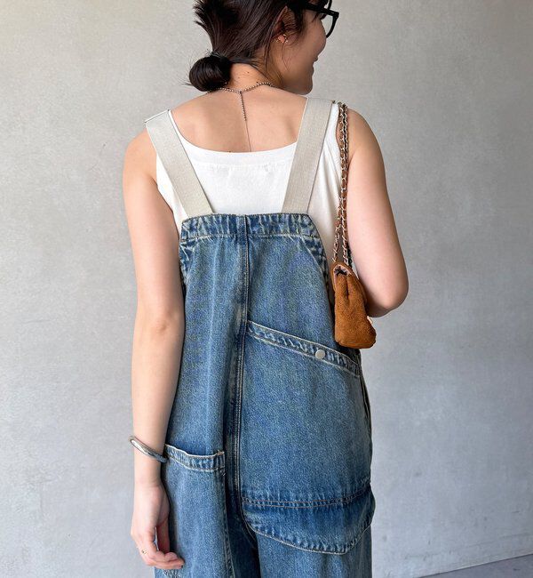  「【WEB限定】ビッグポケットデニムサロペット」|ワンピース|