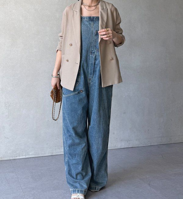  「【WEB限定】ビッグポケットデニムサロペット」|ワンピース|