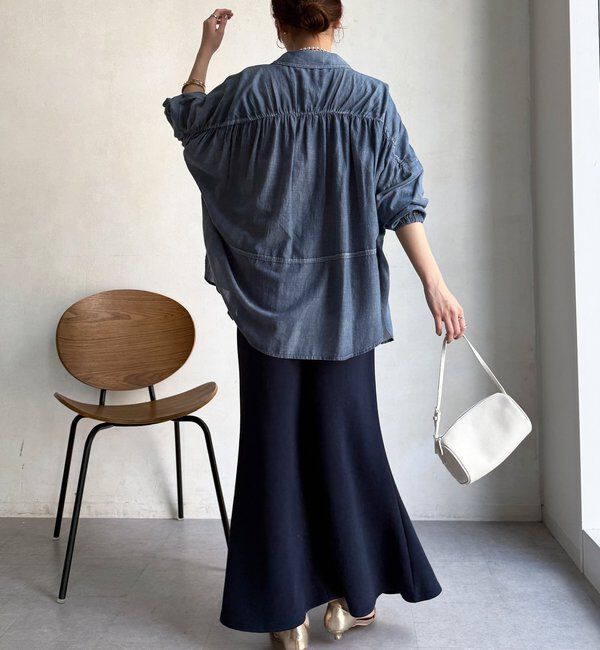  「バックギャザーシアーデニムシャツ」|シャツ・ブラウス|