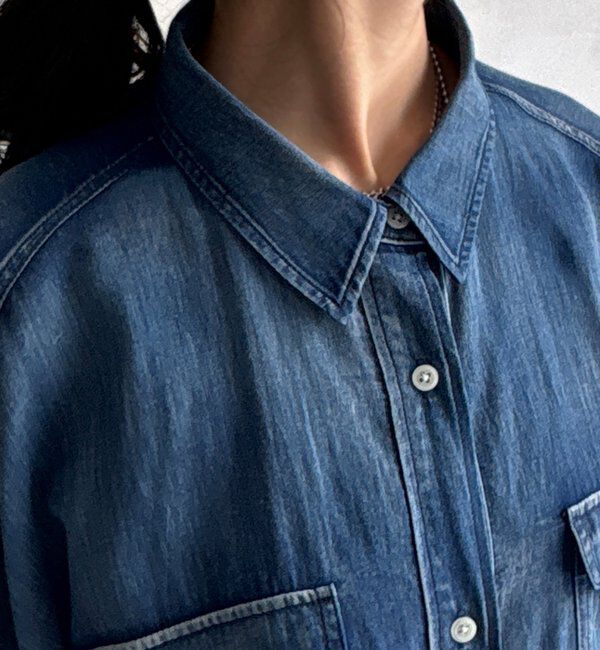  「バックギャザーシアーデニムシャツ」|シャツ・ブラウス|