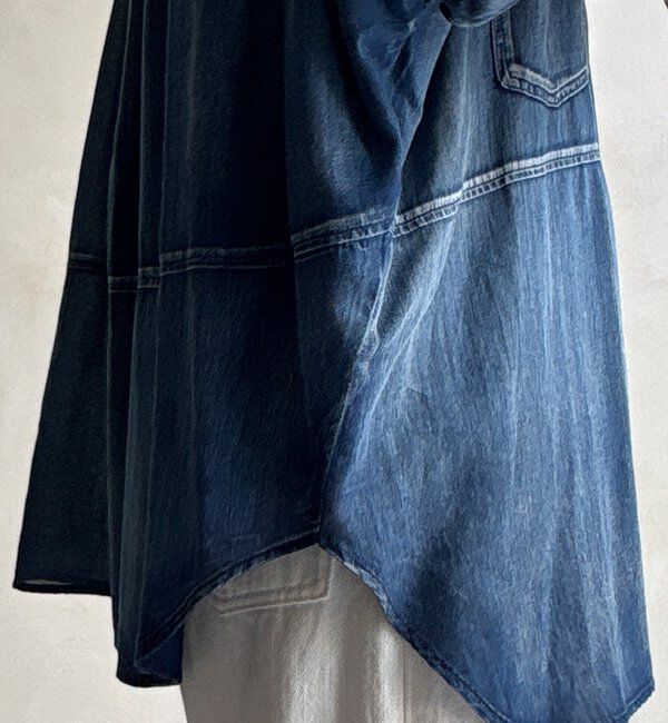  「バックギャザーシアーデニムシャツ」|シャツ・ブラウス|