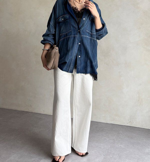  「バックギャザーシアーデニムシャツ」|シャツ・ブラウス|