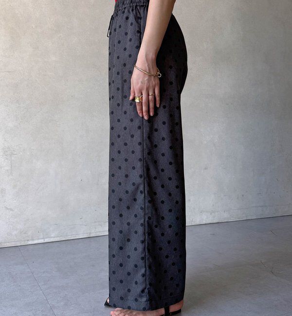  「【WEB限定】デニムライクドットプリントイージーパンツ」|チノ|