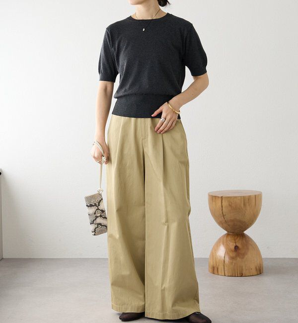  「予約【A・MONN(アモン)】HALF SLEEVE KNIT」|ニット・セーター|