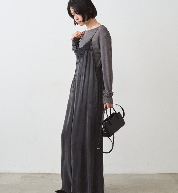  「レースサテンキャミオールインワン」|ワンピース|