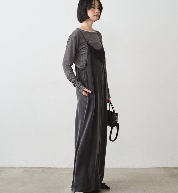  「レースサテンキャミオールインワン」|ワンピース|