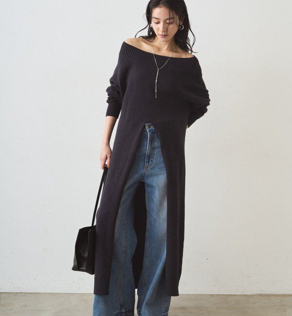  「ハイスリットニットワンピース」|ワンピース|