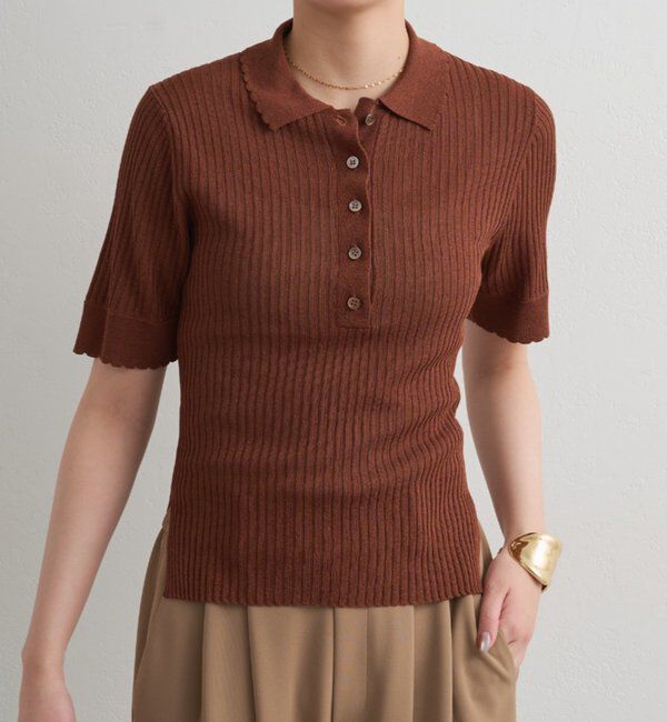  「シアーリブポロニット」|ニット・セーター|