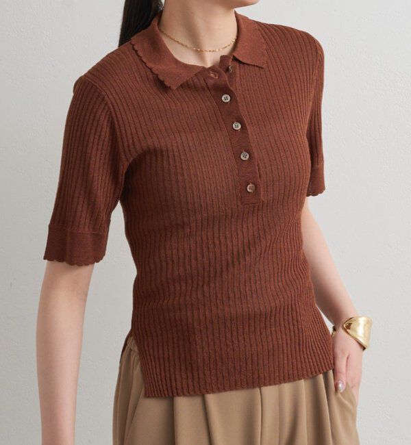  「シアーリブポロニット」|ニット・セーター|