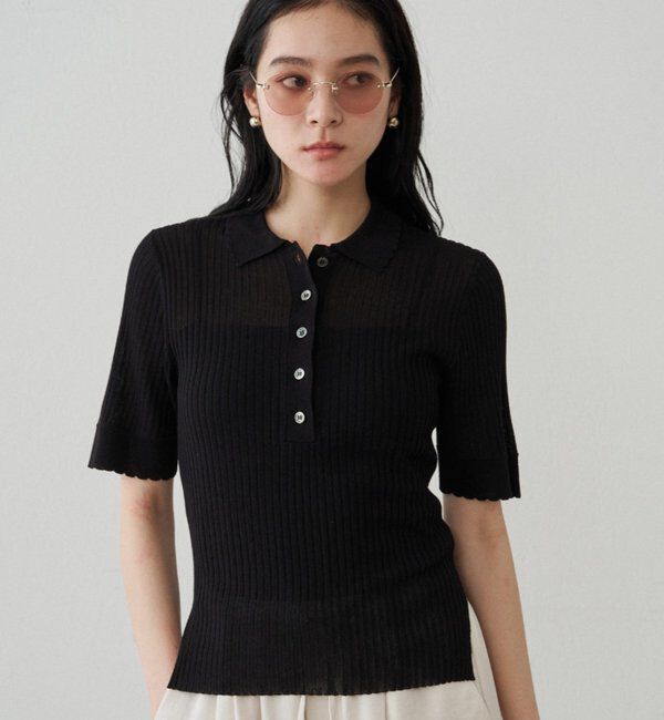  「シアーリブポロニット」|ニット・セーター|