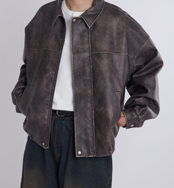  「ステンカラーヴィンテージライクブルゾン」|ブルゾン・スタジャン|