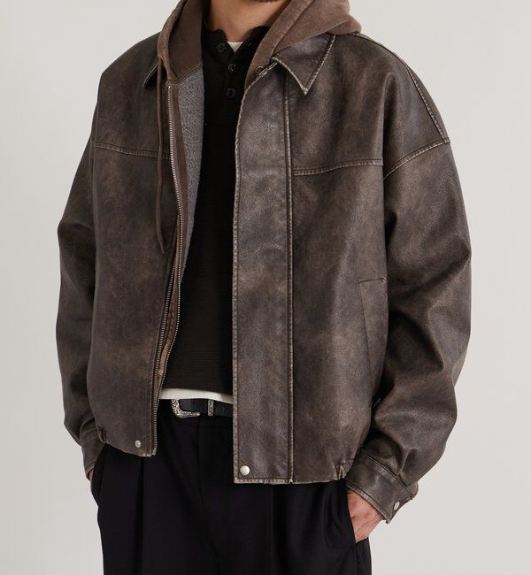  「ステンカラーヴィンテージライクブルゾン」|ブルゾン・スタジャン|