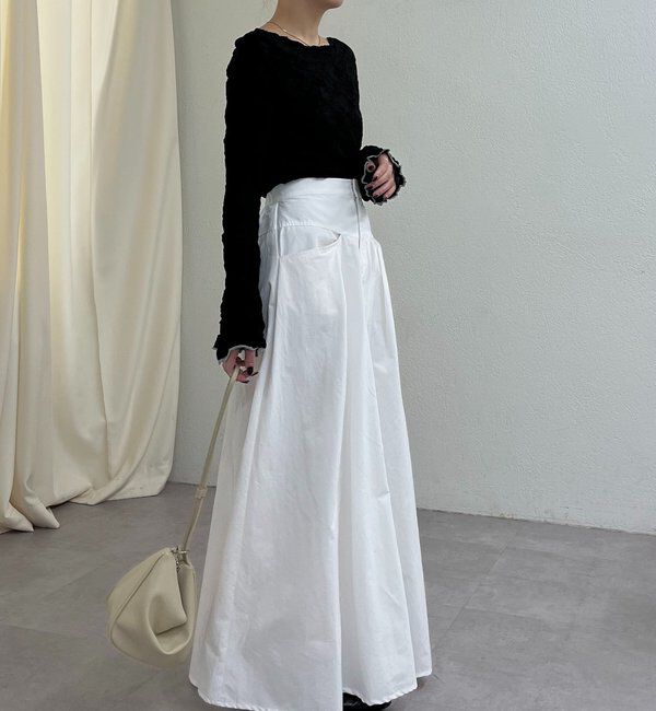  「【低身長サイズあり】切替コットンフレアスカート」|スカート|