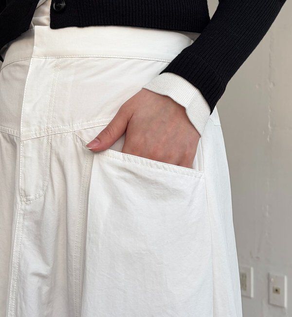  「【低身長サイズあり】切替コットンフレアスカート」|スカート|